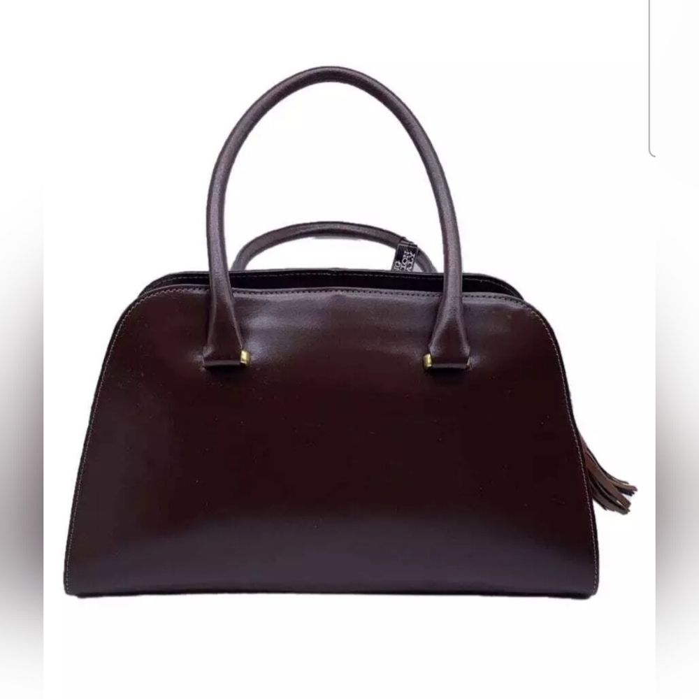 Aquascutum Handbag Leather Brown and Tan Top-Handle bag purse doctor's bag